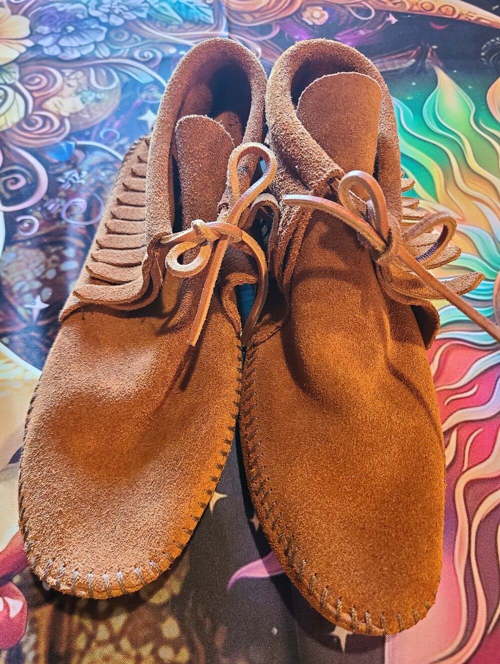 Minnetonka Brown Suede Moccasins - Casual Lace-Up